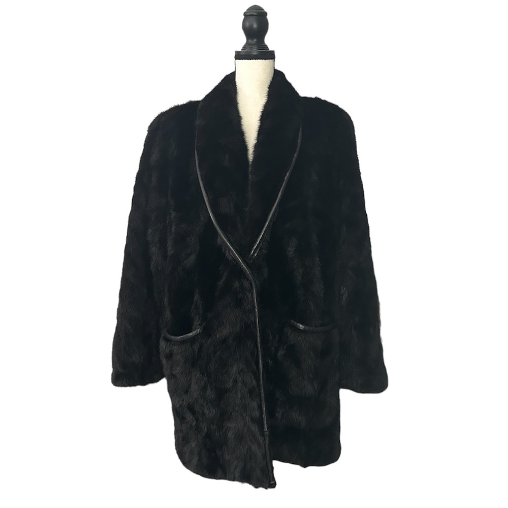Women’s Vintage Real Fur Black Mink Coat